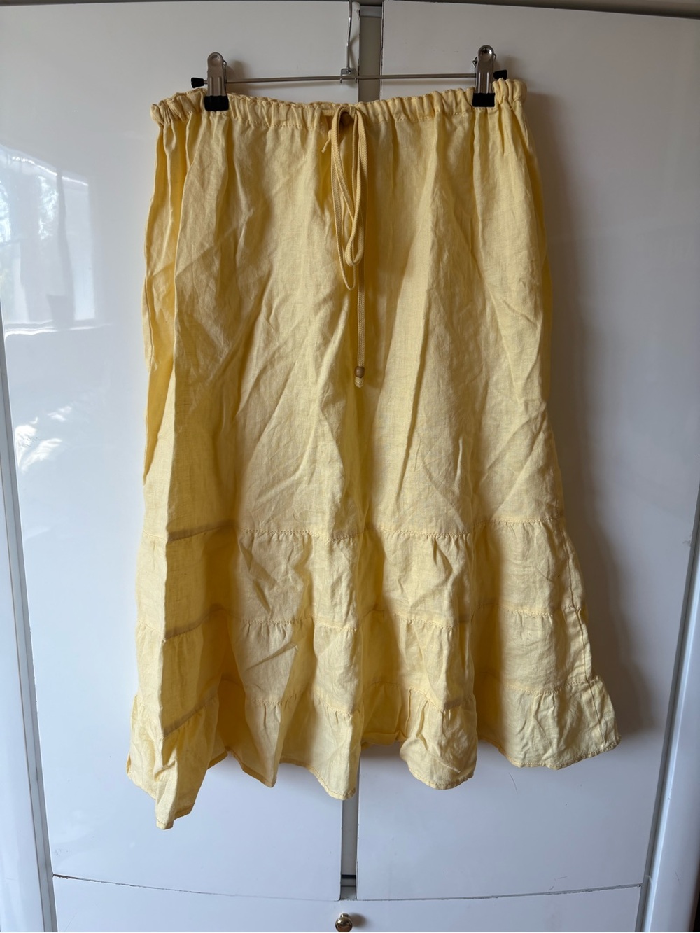 Merona Yellow Tiered Midi Skirt with Drawstring Waist